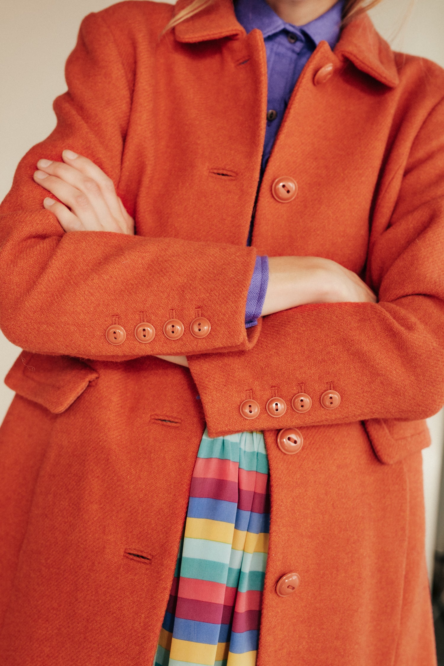 Orange wool coat womens outlet