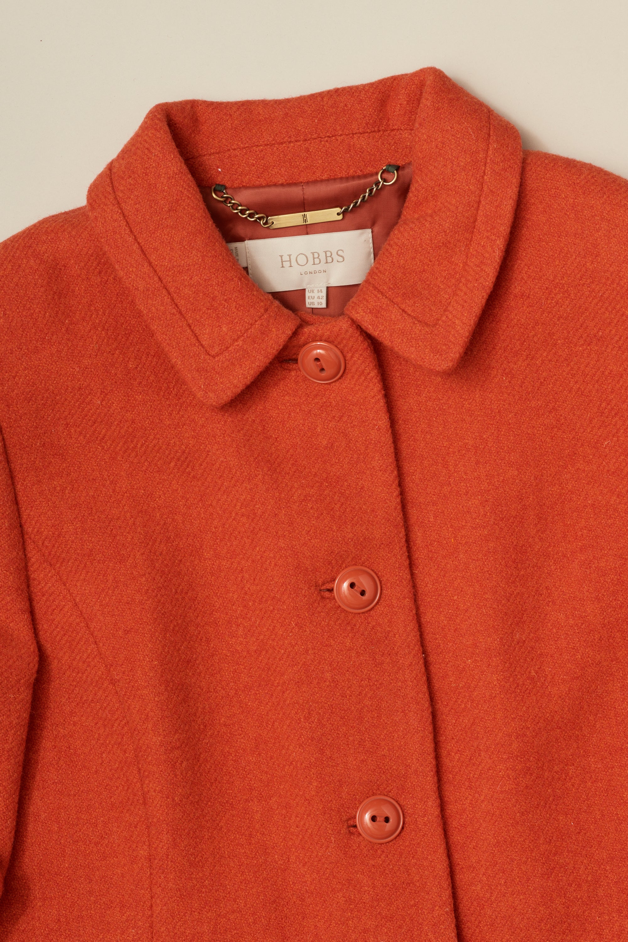 Vivid Flecked Orange Retro Style Preloved Contemporary Wool Princess L Vintage Akimbo